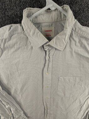 Lorenzini Per Holy’s Button Up Shirt Long Sleeve Striped Blue White Cotton 16
